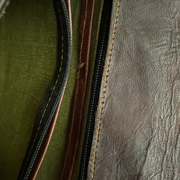 Dark brown leather over the shoulder bag - Picture 4 of 7